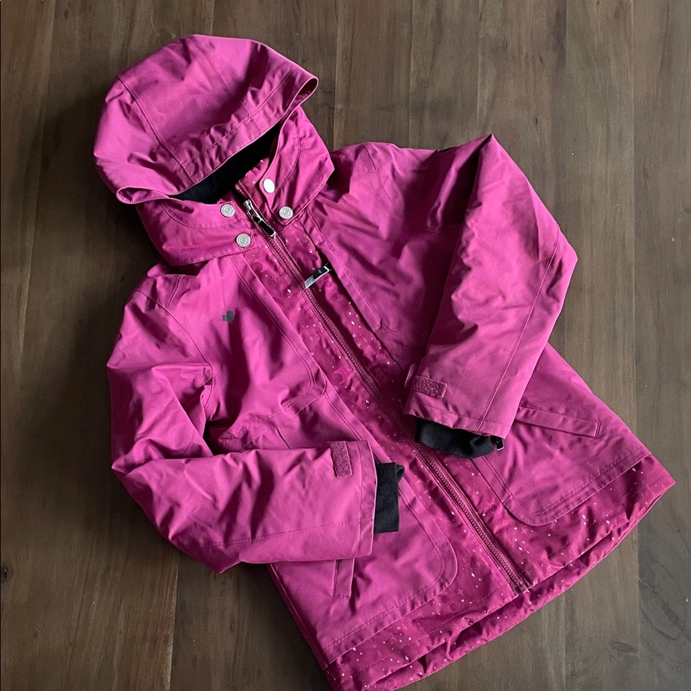Obermeyer Fuchsia Hooded Snow coat for girls size M (10-12)